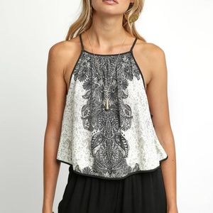 Free People Black and White Cropped Halter